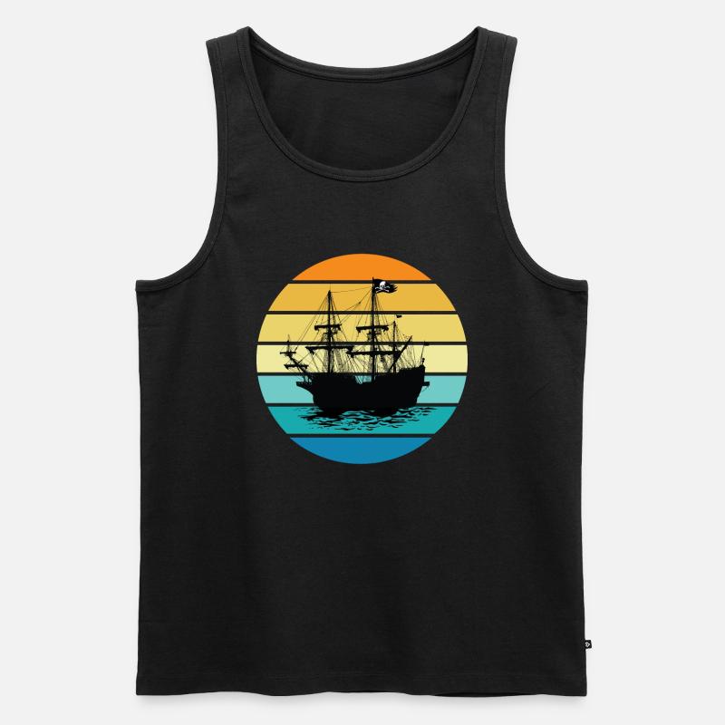 Piratenschiff - Männer Premium Bio Tank Top - Schwarz
