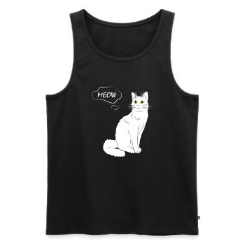 Cat Meow - Cat Lover - Men's Premium Organic Tank Top - black - Front - Michal (187cm)