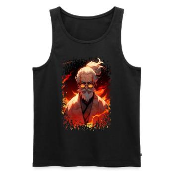 Wise Old Japanese Sensei - Chemise Anime - Débardeur bio Premium Homme - noir - Devant - AI Model Male 178 light (178cm)