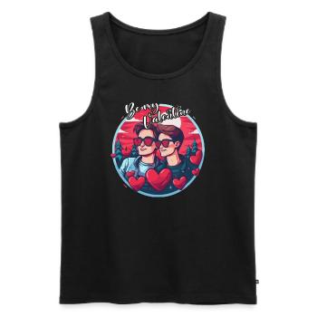 LGBT Gay Valentinstag Idee für Schwule - Männer Premium Bio Tank Top - Schwarz - Vorne - Michal (187cm)