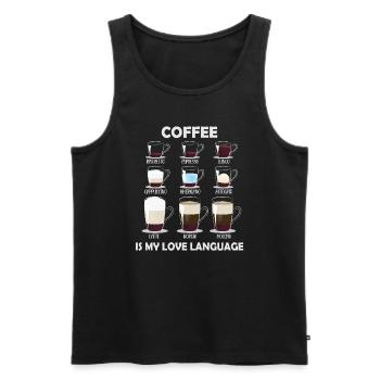 Coffee is My Love Language - Men's Premium Organic Tank Top - black - Front - Michal (187cm)