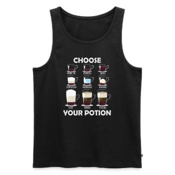 Wählen Sie Ihren Potion Coffee Lover - Männer Premium Bio Tank Top - Schwarz - Vorne - AI Model Male 178 light (178cm)