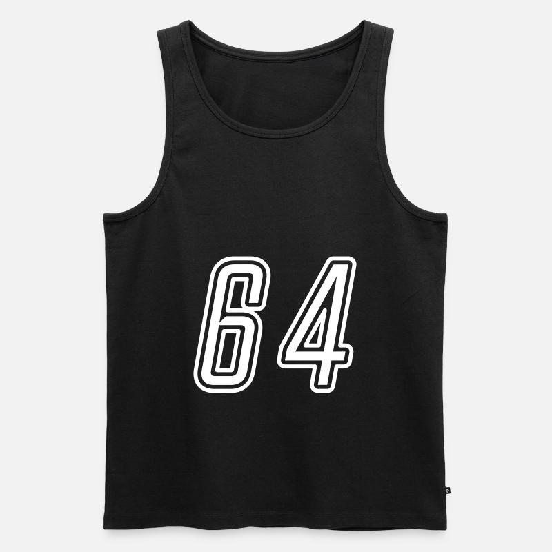 64 Zahl nummer - Männer Premium Bio Tank Top - Schwarz