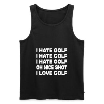 Je déteste le golf Oh Nice Shot - Drôle de golfeur disant - Débardeur bio Premium Homme - noir - Devant - Michal (187cm)