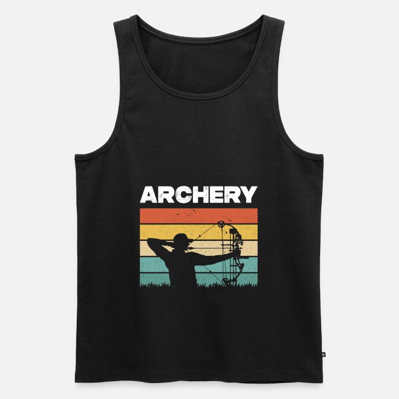 Archery Compound Bow Archer - Männer Premium Bio Tank Top - Schwarz
