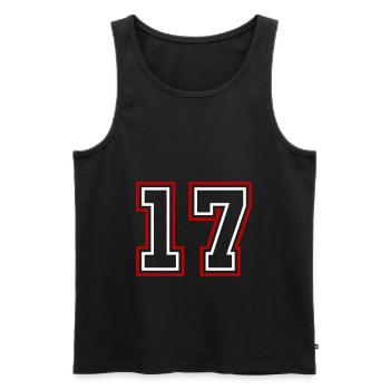 17 Number number - Men's Premium Organic Tank Top - black - Front - Michal (187cm)