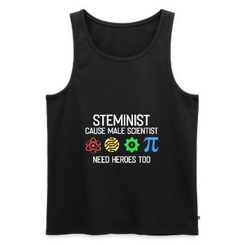 Professorin Steminist Designs für Equality Stem - Männer Premium Bio Tank Top - Schwarz - Vorne - AI Model Male 178 light (178cm)