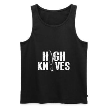 Life is better with knife knife collector - Men's Premium Organic Tank Top - black - Front - Michal (187cm)