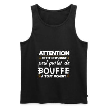 Bouffe manger nourriture cadeau drôle - Débardeur bio Premium Homme - noir - Devant - AI Model Male 178 light (178cm)