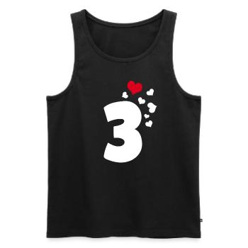 3 Herzen 3. Geburtstag - Männer Premium Bio Tank Top - Schwarz - Vorne - AI Model Male 178 light (178cm)