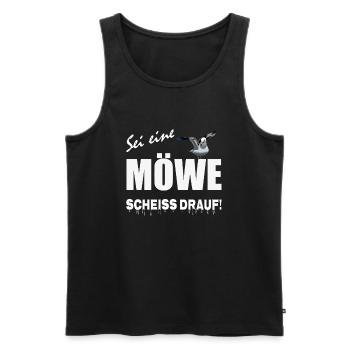 Sei eine Möwe scheiss drauf - Männer Premium Bio Tank Top - Schwarz - Vorne - AI Model Male 178 light (178cm)