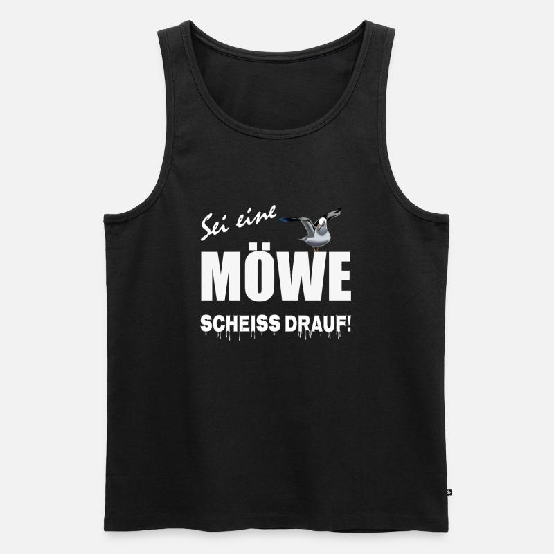 Sei eine Möwe scheiss drauf - Männer Premium Bio Tank Top - Schwarz