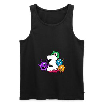 Monster Dritter Geburtstag 3 Jahre Geschenk - Männer Premium Bio Tank Top - Schwarz - Vorne - AI Model Male 178 light (178cm)