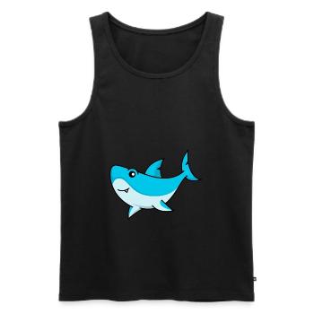 Hai Comic Tier - Männer Premium Bio Tank Top - Schwarz - Vorne - AI Model Male 178 light (178cm)