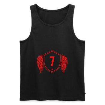 7 Nombre d’armoiries - Débardeur bio Premium Homme - noir - Devant - Michal (187cm)