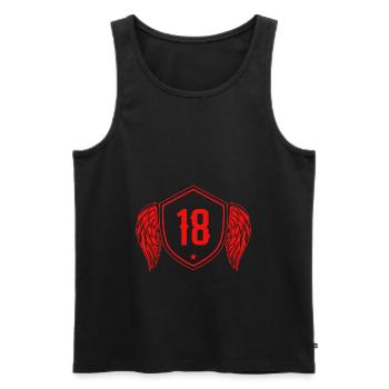 18 Nombre d’armoiries - Débardeur bio Premium Homme - noir - Devant - Michal (187cm)