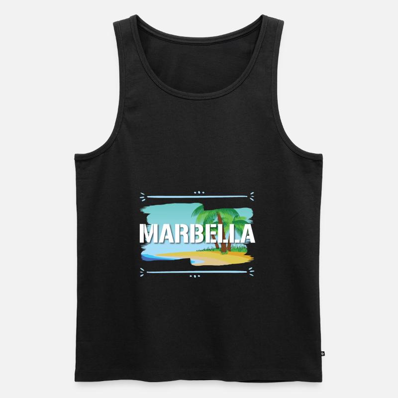 Marbella - Männer Premium Bio Tank Top - Schwarz