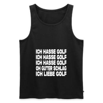 Ich Hasse Golf - Lustiger Golfer Spruch - Männer Premium Bio Tank Top - Schwarz - Vorne - Michal (187cm)