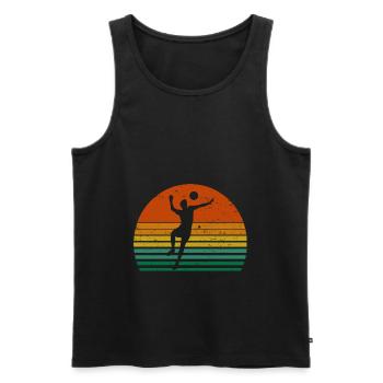 Volleball vintage sunset - Männer Premium Bio Tank Top - Schwarz - Vorne - AI Model Male 178 light (178cm)