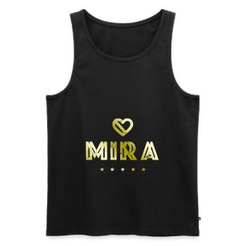 Cœur Mira - Débardeur bio Premium Homme - noir - Devant - AI Model Male 178 light (178cm)