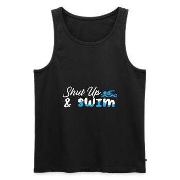 Schwimmer Schwimmen 50 Meter Bahn Brustschwimmen - Männer Premium Bio Tank Top - Schwarz - Vorne - Michal (187cm)