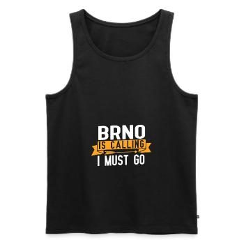 Brno appelle et je dois y aller - Débardeur bio Premium Homme - noir - Devant - AI Model Male 178 light (178cm)