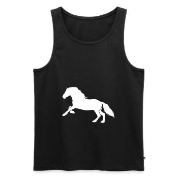 Icône Cheval Cheval - Débardeur bio Premium Homme - noir - Devant - Michal (187cm)
