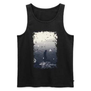 Océan - Débardeur bio Premium Homme - noir - Devant - AI Model Male 178 light (178cm)