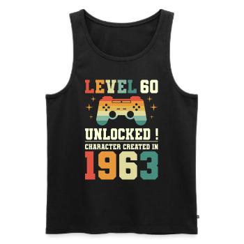 Level 60 Geburtstagsspieler 60 Jahre - Männer Premium Bio Tank Top - Schwarz - Vorne - Michal (187cm)