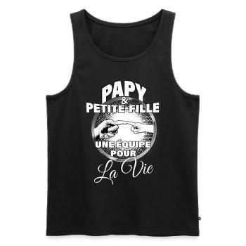 Papy et petit-fille équipe pour la vie Cadeau - Débardeur bio Premium Homme - noir - Devant - Michal (187cm)