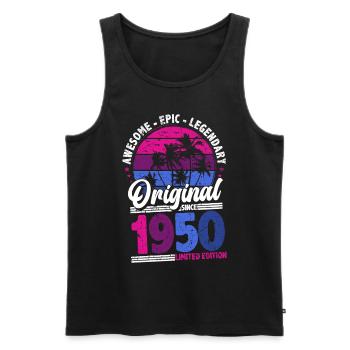 Anniversaire des années 1950 né dans les années 1950 rétro Vintage - Débardeur bio Premium Homme - noir - Devant - Michal (187cm)