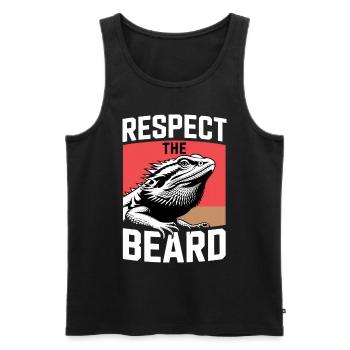 Respect the Beard! Bearded Dragon Reptile Terraristics - Men's Premium Organic Tank Top - black - Front - AI Model Male 178 light (178cm)