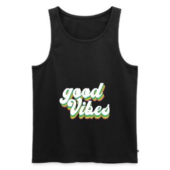 Good Vibes - Männer Premium Bio Tank Top - Schwarz - Vorne - Michal (187cm)