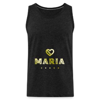 Maria Herz - Débardeur bio Premium Homme - charbon - Devant - Alexander (188cm)