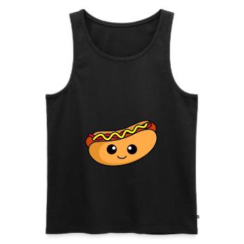 Hot Dog Comic - Men's Premium Organic Tank Top - black - Front - Michal (187cm)