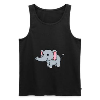 Elephant Comic - Men's Premium Organic Tank Top - black - Front - Michal (187cm)