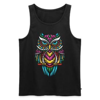 Hibou - Débardeur bio Premium Homme - noir - Devant - Michal (187cm)