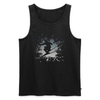 Skiing Splash Spruch Ski - Männer Premium Bio Tank Top - Schwarz - Vorne - AI Model Male 178 light (178cm)