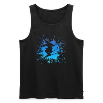 Skiing - Männer Premium Bio Tank Top - Schwarz - Vorne - AI Model Male 178 light (178cm)