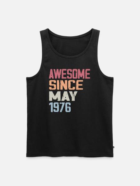 May 1976 Birthday 1976 Retro 1976 May Vintage - Men's Premium Organic Tank Top - black