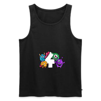 Monster Vierter Geburtstag 4 Jahre Geschenk - Männer Premium Bio Tank Top - Schwarz - Vorne - AI Model Male 178 light (178cm)
