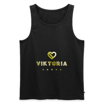 Viktoria Herz - Débardeur bio Premium Homme - noir - Devant - AI Model Male 178 light (178cm)