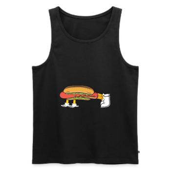 Hot Dog Bodybuilding Fitness Gym Gift - Men's Premium Organic Tank Top - black - Front - AI Model Male 178 light (178cm)