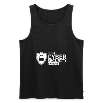 Cyber Security Design for IT Security and Hackers - Men's Premium Organic Tank Top - black - Front - AI Model Male 178 light (178cm)