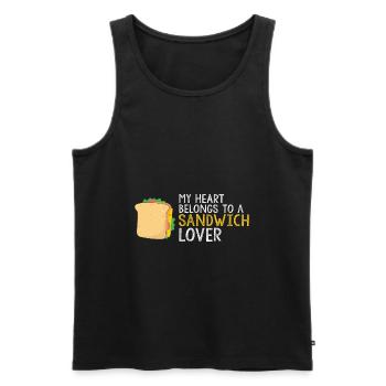 Mon coeur appartient au cadeau des amoureux des sandwichs - Débardeur bio Premium Homme - noir - Devant - Michal (187cm)