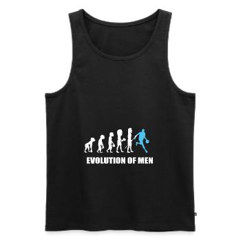 Joueur de basket-ball de basket-ball Evolution Basketball - Débardeur bio Premium Homme - noir - Devant - Michal (187cm)