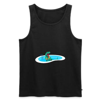 T-Rex dinosaure Trex Dino Pool - Débardeur bio Premium Homme - noir - Devant - Michal (187cm)