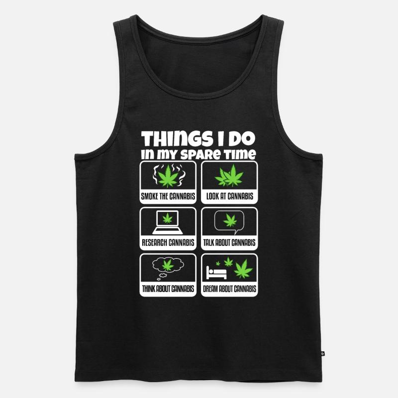 Cannabis - Männer Premium Bio Tank Top - Schwarz