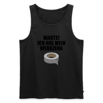 Klebeband - Duct Tape - reparieren - Werkzeug - Männer Premium Bio Tank Top - Schwarz - Vorne - AI Model Male 178 light (178cm)