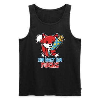 Schlauer Fuchs Schulanfang - Bin halt ein Fuchs - Männer Premium Bio Tank Top - Schwarz - Vorne - Michal (187cm)
